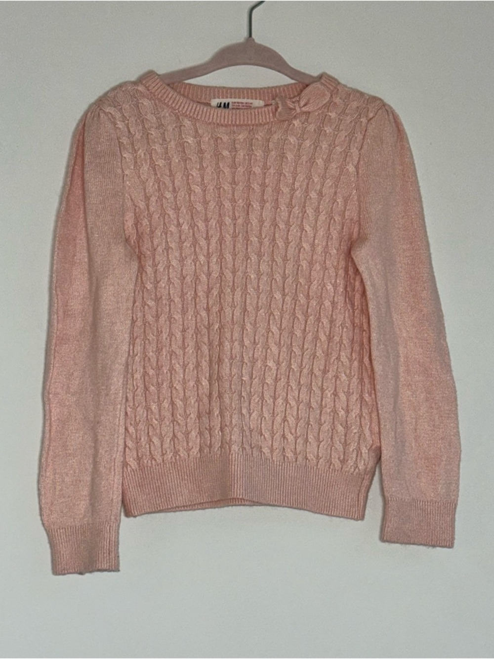 H&M Kids Pink Cable Knit Sweater 2-4Y